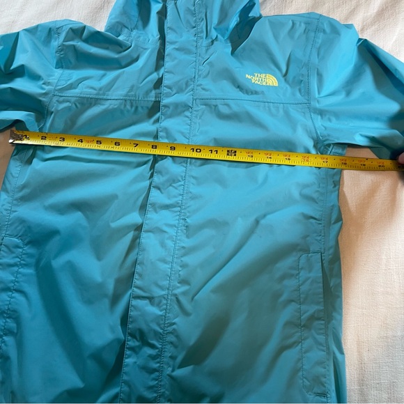 Girls North Face Windbreaker Jacket Sz L (14-16) Blue Yellow Logo Hooded - Picture 7 of 12